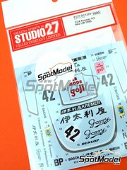 Studio27: Decoracin escala 1/24 - Porsche Kremer 935 K3 Equipo Kremer Racing patrocinado por Gozzy Italya N 42 - Tetsu Ikuzawa (JP) + Rolf Stommelen (DE) + Axel Plankenhorn (DE) - 24 Horas de Le Mans 1980 - calcas de agua y manual de instrucciones - para las referencias de Nunu PN24006 y PN24029