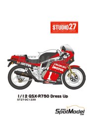 Studio27: Marking / livery 1/24 scale - Suzuki GSX-R750 sponsored by Motul #1 1986 - water slide decals and assembly instructions - for Hasegawa reference 21725 image