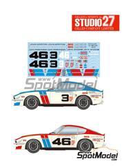 Studio27: Decoracin escala 1/24 - Nissan 240Z Equipo Bre-Datsun N 3, 46 - Dan Parkinson (US), John McComb (US), John Morton (US) - SCCA National Sports Car Championship 1970 y 1971 - calcas de agua y manual de instrucciones - para la referencia de Tamiya TAM24367