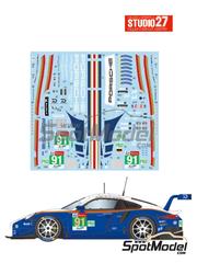 Studio27: Marking / livery 1/24 scale - Porsche 911 RSR Porsche GT Team #91 - Richard Lietz (AT) + Gianmaria Bruni (IT) + Frdric 'Mako' Makowiecki (FR) - 24 Hours Le Mans 2018 - water slide decals and placement instructions - for Nunu references PN24040 and PN24049