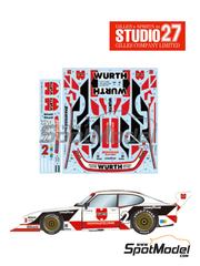 Studio27: Marking / livery 1/24 scale - Ford Capri Turbo Group 5 Zakspeed Team sponsored by Wurth #2 - Klaus Ludwig (DE) - Deutsche Rennsport Meisterschaft DRM 1981 - water slide decals and assembly instructions - for Tamiya references TAM24014, TAM24274, TAM24329 and TAM24376