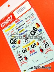 Studio27: Decals 1/24 scale - Subaru Impreza WRC sponsored by Q8 Oils #20 - Andrea Dallavilla (IT) + Danilo Fappani (IT) - FIA WRC World Rally Championship 1998