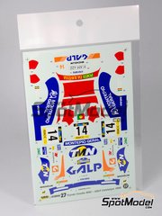 Studio27: Marking / livery 1/24 scale - Toyota Corolla WRC Grifone Team sponsored by Galp #14 - Rui Madeira (PT) + Nuno Rodrigues da Silva (PT) - Catalunya Costa Brava Rally - Rally of Spain 1998 - water slide decals and placement instructions - for Tamiya reference TAM24209