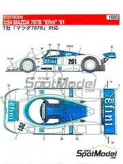 Studio27: Marking / livery 1/24 scale - Mazda 787B Efini #201 - Yojiro Terada (JP) + Maurizio Sandro Sala (BR) + Johnn 'Johnny' Herbert (GB) - Japan GT Championship JGTC 1991 - water slide decals and assembly instructions - for Tamiya references TAM24112, 24112, TAM24326 and 24326