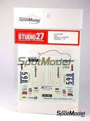 Studio27: Decals 1/24 scale - Renault 5 Turbo sponsored by Calberson #598 - Guy Fr�quelin (FR) + Jean-Marc Andri� (FR) - Giro d'Italia Automobilistico 1979 - water slide decals and assembly instructions - for Tamiya reference TAM24027