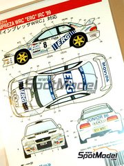 Studio27: Marking / livery 1/24 scale - Subaru Impreza WRC Procar Rally Team sponsored by ERG #8 - Paolo Andreucci (IT) + Giovanni Bernacchini (IT) - Piancavallo Rally  1999 - water slide decals and placement instructions - for Tamiya references TAM24199, TAM24218 and TAM24227