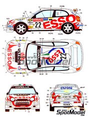 Studio27: Marking / livery 1/24 scale - Toyota Corolla WRC Grifone Team sponsored by Esso #22 - Piero Longhi (IT) + Lucio Baggio (IT) - Sanremo Rally 2000 - water slide decals and placement instructions