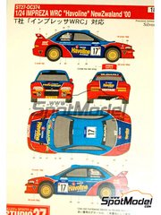 Studio27: Marking / livery 1/24 scale - Subaru Impreza WRC sponsored by Havoline #17 - Peter 'Possum' Bourne (NZ) + Craig Vincent (NZ) - New Zealand Rally 2000 - water slide decals and placement instructions