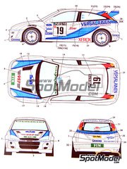 Studio27: Marking / livery 1/24 scale - Ford Focus WRC sponsored by Vepsalainen #19 - Tapio Laukkanen (FI) + Kaj Lindstr�m (FI) - Neste Rally Finland  2000 - water slide decals and assembly instructions