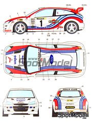 Studio27: Marking / livery 1/24 scale - Ford Focus WRC Jolly Club Team sponsored by Martini #1 - Enrico Bertone (IT) + Massimo Chiapponi (IT) - Condroz Rally - Rallye du Condroz 2000 - water slide decals and placement instructions - for Tamiya reference TAM24217
