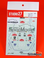 Studio27: Marking / livery 1/24 scale - Lancia Rally 037 sponsored by R6 #12 - Andrea Zanussi (IT) + Sergio Cresto (US) - Sanremo Rally 1983 - water slide decals, placement instructions and tobacco sponsor decals - for Hasegawa references 20264, 20299, 20399, 20447, 20485, 20523, 20566, 20584, 25030, CR-30, 52305, SP505, HACR30, 25030 and CR-30