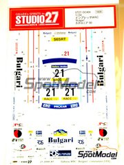 Studio27: Decoracin escala 1/24 - Subaru Impreza WRC Equipo Procar Rally patrocinado por Bulgari N 21 - Andrea Dallavilla (IT) + Danilo Fappani (IT) - Rallye Catalunya Costa Brava - Rally de Espaa 2000 - calcas de agua y manual de instrucciones - para las referencias de Tamiya TAM24199 y TAM24218