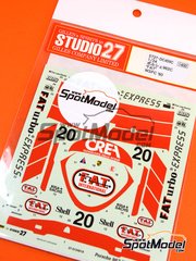 Studio27: Marking / livery 1/24 scale - Porsche 962C sponsored by FATurbo #20 - Tim Lee-Davey (GB) - FIA World Sports-Prototype Championship (WSPC) 1990 - for Tamiya references TAM24089, TAM24233 and TAM24313 image