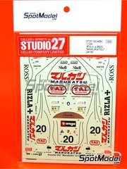 Studio27: Marking / livery 1/24 scale - Porsche 962 sponsored by Marukatsu FAT International #20 - Tim Lee-Davey (GB) + Giovanni Lavaggi (IT) - 24 Hours Le Mans 1990 - water slide decals and assembly instructions - for Tamiya references TAM24233 and TAM24313