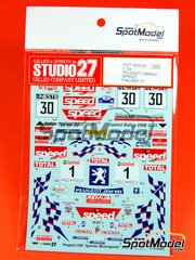 Studio27: Decals 1/24 scale - Peugeot 206 WRC Sperrer Motorsports Team sponsored by SPEED #1, 30 - Raphael Sperrer (AT) + Per Carlsson (SE) - Neste Rally Finland  2001 - water slide decals and assembly instructions - for Tamiya reference TAM24267
