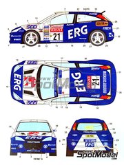 Studio27: Marking / livery 1/24 scale - Ford Focus RS sponsored by ERG #21 - Paolo Andreucci (IT) + Alessandro Giusti (IT) - Sanremo Rally 2001 - water slide decals and assembly instructions