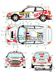 Studio27: Decoracin escala 1/24 - Toyota Corolla WRC patrocinado por STEP2 N 24 - Didier Auriol (FR) + Jacques 'Jack' Boyre (FR) - Rally de Monte Carlo - Rallye Automobile de Monte-Carlo 2002 - calcas de agua e instrucciones de colocacin - para la referencia de Tamiya TAM24209