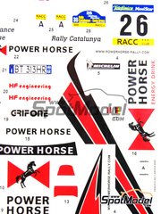 Studio27: Calcas de agua escala 1/24 - Peugeot 206 WRC Equipo Grifone patrocinado por Power horse N 26, 27 - Bruno Thiry (BE) + Stphane Prvot (BE), Achim Mrtl (AT) + Klaus Wicha (DE) - Rally Tour de Corse 2002 - para la referencia de Tamiya TAM24267