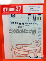 Studio27: Decals 1/20 scale - Williams FW24 BMW Williams Grand Prix Engineering Team sponsored by Compaq Fedex Allianz #5, 6 - Ralf Schumacher (DE), Juan Pablo Montoya (CO) - Formula 1 World Championship 2002