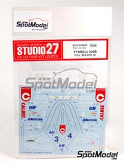 Studio27: Marking / livery 1/20 scale - Tyrrell Honda 020B Tyrrell Racing Team sponsored by Calbee #3, 4 - FIA Formula 1 World Championship 1992 - water slide decals and assembly instructions - for Tamiya reference TAM20029 image
