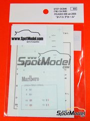 Studio27: Decals 1/24 scale - Peugeot 206 WRC sponsored by Marlboro #1 - Marcus Grnholm (FI) + Timo Rautiainen (FI), Richard Burns (GB) + Robert Reid (GB) - Monte Carlo Rally - Rallye Automobile de Monte-Carlo 2003 - for Tamiya reference TAM24267