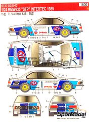 Studio27: Marking / livery 1/24 scale - BMW 635 Csi sponsored by Hartge STP #1 - Naoki Nagasaka (JP) + Kazuo Mogi (JP) - JTC InterTEC championship Fuji Speedway 1985 - water slide decals and assembly instructions - for Tamiya reference TAM24322