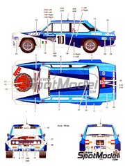 Studio27: Marking / livery 1/24 scale - Fiat 131 Abarth sponsored by Fiat #3, 10 - Markku Aln (FI) + Ilkka Kivimki (FI), Walter Rhrl (DE) + Christian Geistdrfer (DE) - Monte Carlo Rally - Rallye Automobile de Monte-Carlo 1980 - water slide decals and assembly instructions - for Italeri references 3621, ITA3621, 3621S, 3621.OUTLET, 3662, ITA3662, 3662S, 3662.OUTLET, 3667, ITA3667, 3667S and 3690, or Revell reference REV07311