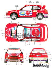 Studio27: Decoraci�n escala 1/24 - Toyota Corolla WRC patrocinado por Alice N� 46 - Valentino Rossi (IT) + Carlo Cassina (IT) - Rally de Monza 2004 - calcas de agua e instrucciones de colocaci�n