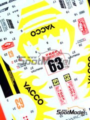 Studio27: Decoracin escala 1/24 - Peugeot 307 WRC patrocinado por Yacco N 63 - Oliver Burri (CH) + Fabrice Gordon (FR) - Rally de Monte Carlo - Rallye Automobile de Monte-Carlo 2006 - calcas de agua e instrucciones de colocacin - para la referencia de Tamiya TAM24285