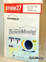 Studio27: Marking / livery 1/24 scale - Subaru Legacy RS 555 Subaru World Rally Team #7 - Colin McRae (GB) + Derek Ringer (GB) - New Zealand Rally 1993 - water slide decals and assembly instructions - for Hasegawa reference 20290