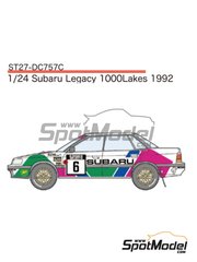 Studio27: Decoracin escala 1/24 - Subaru Legacy RS Equipo Subaru Rally Europe patrocinado por BP N 6, 9 - Ari Vatanen (FI) + Bruno Berglund (SE), Colin McRae (GB) + Derek Ringer (GB) - Rally de los 1000 Lagos Finlandia 1992 - calcas de agua y manual de instrucciones - para las referencias de Hasegawa 20290, 20311, 20390, 25007, CR-7, 20432, 25007, CR-7, 25014 y CR-14