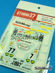Studio27: Marking / livery 1/24 scale - Porsche 956 sponsored by New Man #7, 8 - Henri Pescarolo (FR) + Klaus Ludwig (DE), Jean-Louis Schlesser (FR) + Stefan Johansson (SE) + Mauricio de Narv&aacute;ez (CO) - 24 Hours Le Mans 1984 - water slide decals and assembly instructions - for Tamiya references TAM24309 and TAM24314 image