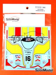 Studio27: Marking / livery 1/24 scale - Porsche 962C Dyson Racing Team sponsored by KP Industries #16 - IMSA 1985 and 1986 - water slide decals and placement instructions - for Hasegawa references 20280, 20283, 20294, 20318, 20337, 20345, hsg20345, HAS20345, 20363, 20411, 20503, 20535, 20557, 20572, 20585 and 20603