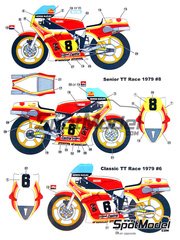 Studio27: Marking / livery 1/12 scale - Suzuki RGB500 #6, 8 - Mike Hailwood (GB) - Tourist Trophy (TT) 1979 - water slide decals, assembly instructions and painting instructions