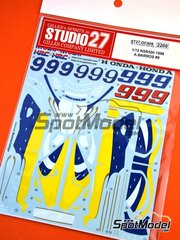 Studio27: Marking / livery 1/12 scale - Honda NSR500 sponsored by Mobil1 #9 - Alex Barros (BR) - Motorcycle World Championship 1998 - water slide decals and assembly instructions - for Tamiya reference TAM14071 image