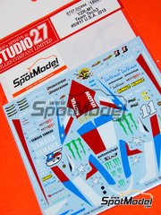 Studio27: Decals 1/12 scale - Yamaha YZR-M1 Team Tech3  sponsored by Monster Energy Drinks #5, 11 - Colin Edwards (US), Ben Spies (US) - USA Moto GP Grand Prix 2010 - for Tamiya references TAM14117 and TAM14119