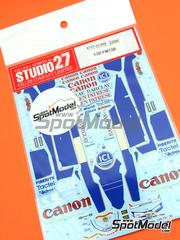 Studio27: Marking / livery 1/20 scale - Williams Renault FW13B Williams Grand Prix Engineering Team sponsored by Canon #5, 6 - Riccardo Patrese (IT), Thierry Boutsen (BE) - FIA Formula 1 World Championship 1990 - water slide decals and assembly instructions - for Tamiya reference TAM20025 image