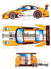 Studio27: Marking / livery 1/24 scale - Porsche 911 Hybrid sponsored by Mobil1 #911 - Mike Rockenfeller (DE) + Romain Dumas (FR) + Timo Bernhard (DE) - American Le Mans Series ALMS 2010 - water slide decals and assembly instructions - for Fujimi references FJ123905 and RS-85