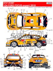 Studio27: Decoracin escala 1/24 - Ford Focus WRC RS10 Equipo Stobart M-Sport patrocinado por Expert N 6 - Henning Solberg (NO) + Ilka Minor-Petrasko (AT) - Rally de Mexico, Rally de Suecia 2010 - calcas de agua e instrucciones de colocacin - para la referencia de SimilR SIMILR-121001