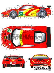 Studio27: Marking / livery 1/24 scale - Ferrari 458 Italia GTC AF Corse Team sponsored by RK Motors #71 - Robert Kauffman (US) + Rui guas (PT) + Michael Waltrip (US) - 24 Hours Le Mans 2011 - water slide decals and assembly instructions - for Fujimi references FJ12382, FJ123820, RS-81, FJ123912, FR-16 and FJ123950, or Revell references REV07141 and 7141