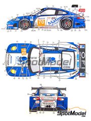 Studio27: Marking / livery 1/24 scale - Porsche 911 GT3RSR Larbre Competition Team sponsored by Matmut #70 - Pascal Gibon (FR) + Christophe Bourret (FR) + Jean-Philippe Belloc (FR) - 24 Hours Le Mans 2011 - water slide decals and assembly instructions - for Fujimi references FJ123905, RS-85, FJ12698 and RS.85