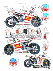 Studio27: Marking / livery 1/12 scale - Honda RC212V Gresini Racing Team #7, 58 - Marco Simoncelli (IT), Hiroshi Aoyama (JP) - Motorcycle World Championship 2011 - water slide decals and assembly instructions - for Tamiya references TAM14107 and TAM14108
