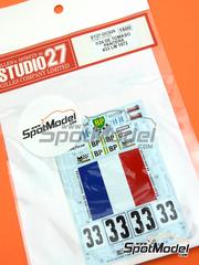 Studio27: Marking / livery 1/24 scale - De Tomaso Pantera sponsored by BP, Rittanic #33 - Guy Chasseuil (FR) + Jean Vinatier (FR) - 24 Hours Le Mans 1972 - water slide decals and placement instructions - for Fujimi references FJ125534, RS-90, FJ170046 and CW-2