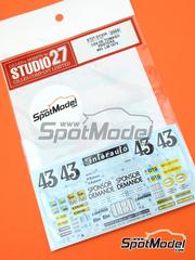Studio27: Marking / livery 1/24 scale - De Tomaso Pantera Claude Dubois Team sponsored by IBI, Interauto #43 - Pierre Rubens (BE) + Paolo Bozzetto (IT) - 24 Hours Le Mans 1975 - water slide decals and placement instructions - for Fujimi references FJ125534, RS-90, FJ170046 and CW-2