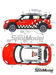 Studio27: Marking / livery 1/24 scale - Mini John Cooper Works WRC Mini WRC Prodrive Team sponsored by BP Ultimate #37, 52 - Daniel 'Dani' Sordo (ES) + Carlos del Barrio (ES), Kris Meeke (GB) + Paul Nagle (IE) - Alsace France Rally, Rally de Italia Sardegna 2011 - water slide decals and assembly instructions - for Hasegawa reference 24121