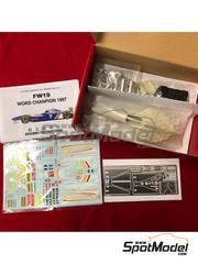 Studio27: Car scale model kit 1/20 scale - Williams Renault FW19 Rothmans Williams Renault Team sponsored by Hype #3, 4 - Jacques Villeneuve (CA), Heinz-Harald Frentzen (DE) - FIA Formula 1 World Championship 1997 - photo-etched parts, resin parts, rubber parts, turned metal parts, water slide decals, white metal parts and assembly instructions