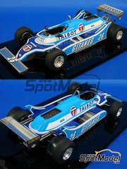 Studio27: Car scale model kit 1/20 scale - Ligier JS17 Equipe Ligier Team sponsored by Gitanes Talbot #25, 26 - Jean-Pierre Jarier (FR), Jacques Laffite (FR) - Early season, Formula 1 World Championship 1981 - photo-etched parts, resin parts, rubber parts, water slide decals, white metal parts, assembly instructions and painting instructions