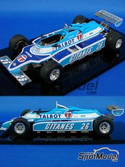 Studio27: Car scale model kit 1/20 scale - Ligier JS17 Equipe Ligier Team sponsored by Gitanes Talbot #25, 26 - Patrick Tambay (FR), Jacques Laffite (FR) - Late season, Formula 1 World Championship 1981 - photo-etched parts, resin parts, rubber parts, water slide decals, white metal parts, assembly instructions and painting instructions