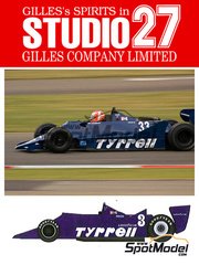 Studio27: Car scale model kit 1/20 scale - Tyrrell 009 Cosworth DFV V8 #3 - Jean-Pierre Jarier (FR) - Formula 1 World Championship 1979 - photo-etched parts, resin parts, rubber parts, water slide decals, white metal parts, assembly instructions and painting instructions