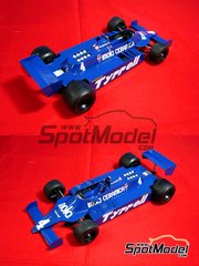 Studio27: Car scale model kit 1/20 scale - Tyrrell 010 Tyrrell Racing Team sponsored by Imola Ceramica #3, 4 - Eddie Cheever (US), Michele Alboreto (IT) - Belgian Formula 1 Grand Prix 1981 - photo-etched parts, resin parts, rubber parts, water slide decals, white metal parts, assembly instructions and painting instructions